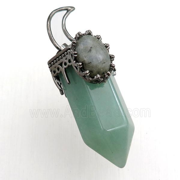 green aventurine bullet pendant