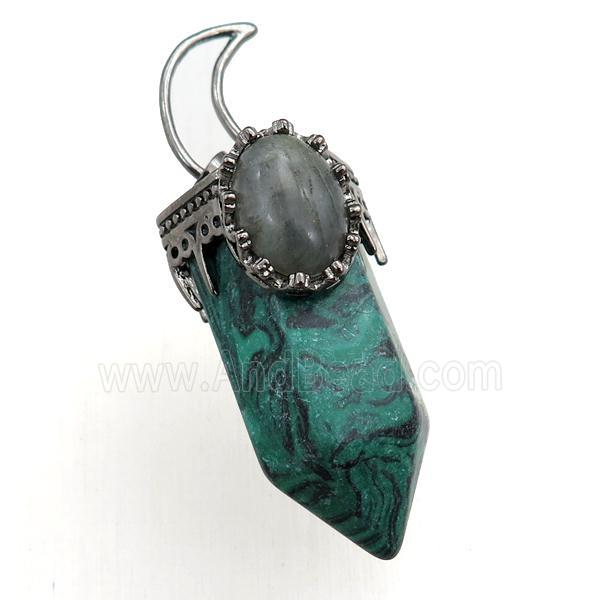 synthetic malachite bullet pendant