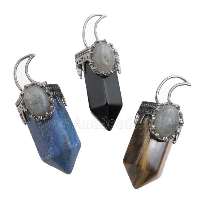 mix gemstone bullet pendant