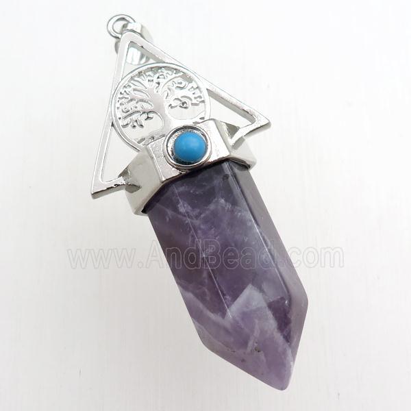 amethyst bullet pendant