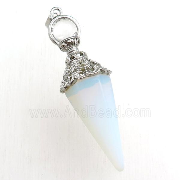 white opalite pendulum pendant