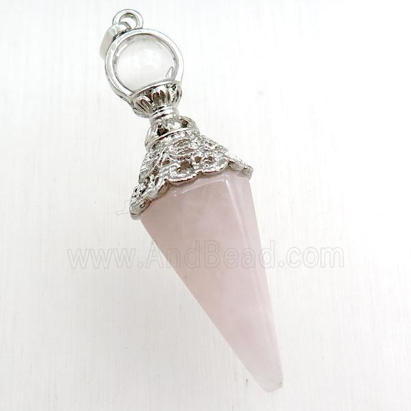 rose quartz pendulum pendant