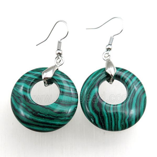 hook earring with malachite
