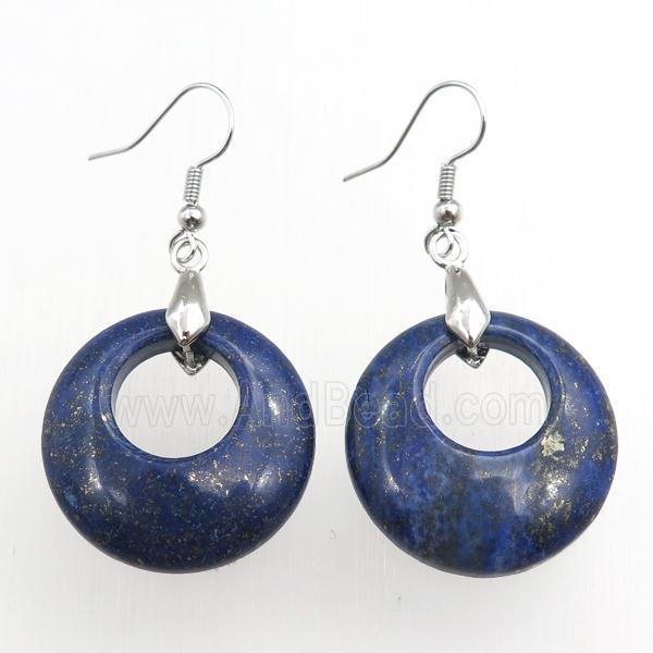 hook earring with lapis
