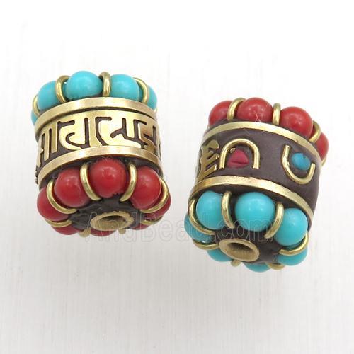 tibetan tube beads, brass