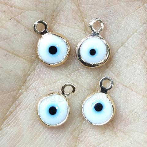 white Lampwork evil eye pendant