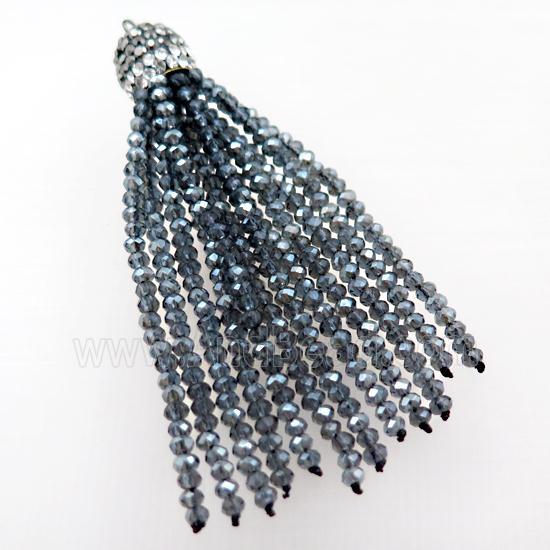Tassel pendant with crystal glass