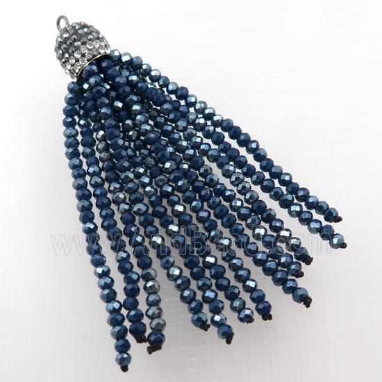 Tassel pendant with crystal glass