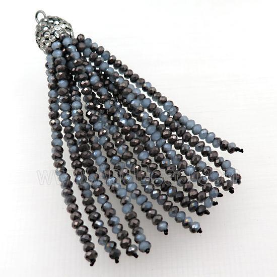 Tassel pendant with crystal glass