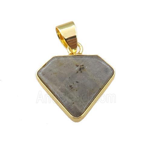 gray Labradorite diamond pendant