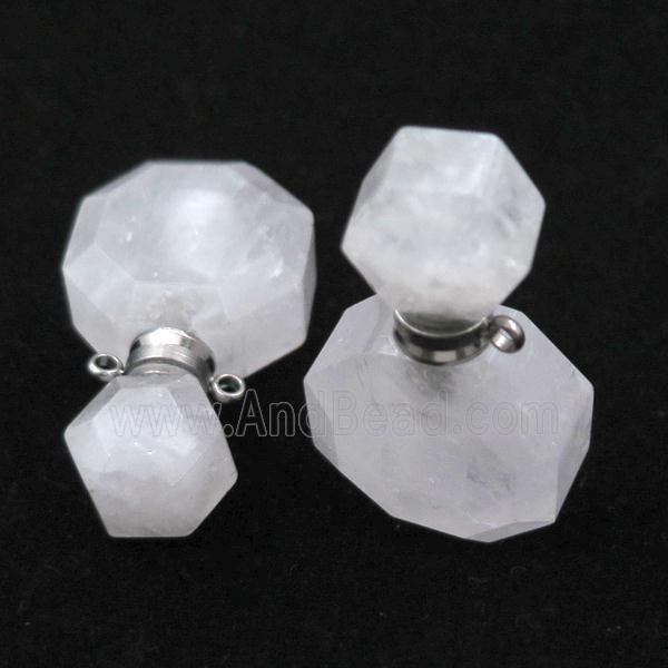 Clear Quartz perfume bottle pendant
