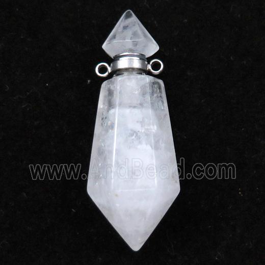 clear quartz perfume bottle pendant