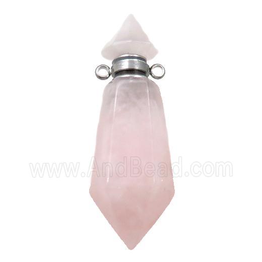 Rose Quartz perfume bottle pendant