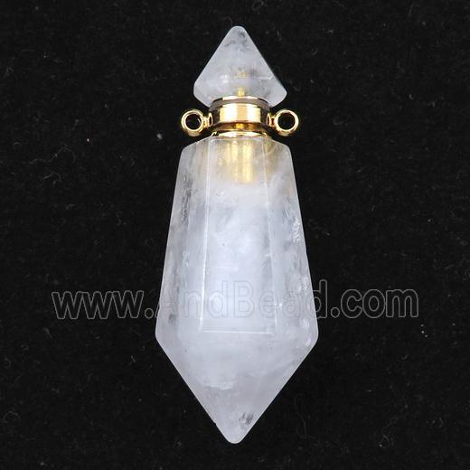 Clear Quartz perfume bottle pendant