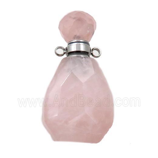 Rose Quartz perfume bottle pendant