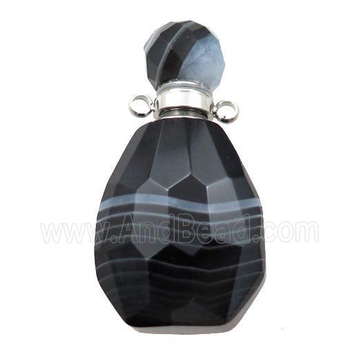 black striped Agate perfume bottle pendant
