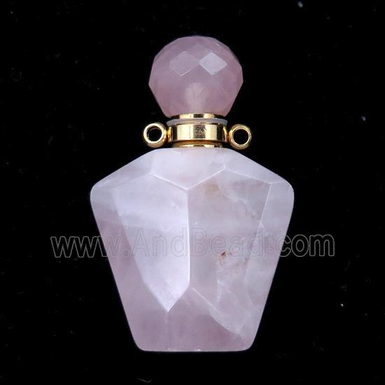 Rose Quartz perfume bottle pendant