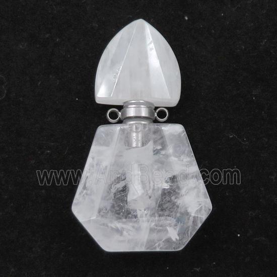 Clear Quartz perfume bottle pendant
