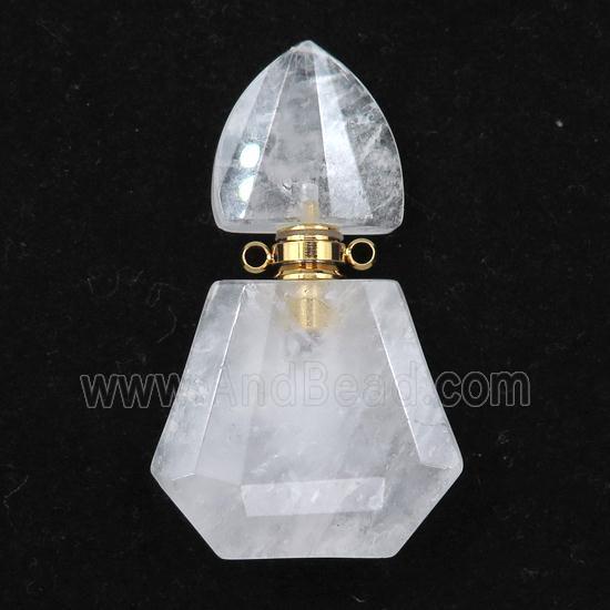 Clear Quartz perfume bottle pendant