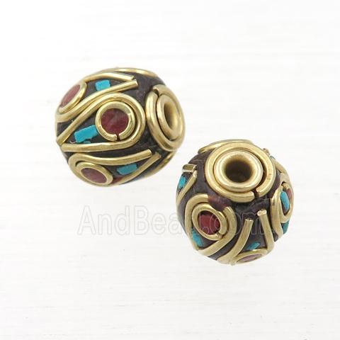 tibetan style brass round beads