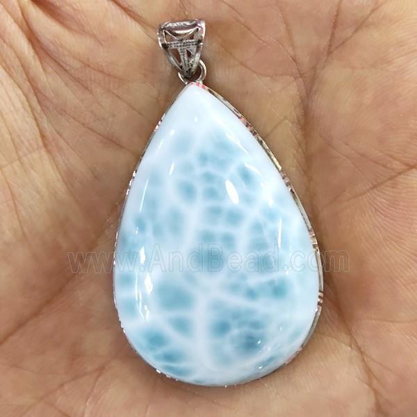 Larimar teardrop pendant