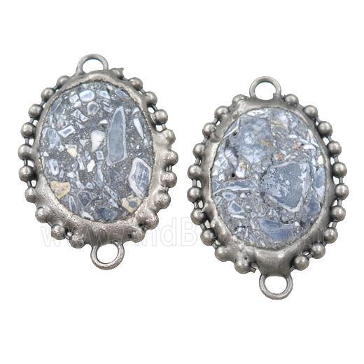 blue Ocean Jasper oval connector