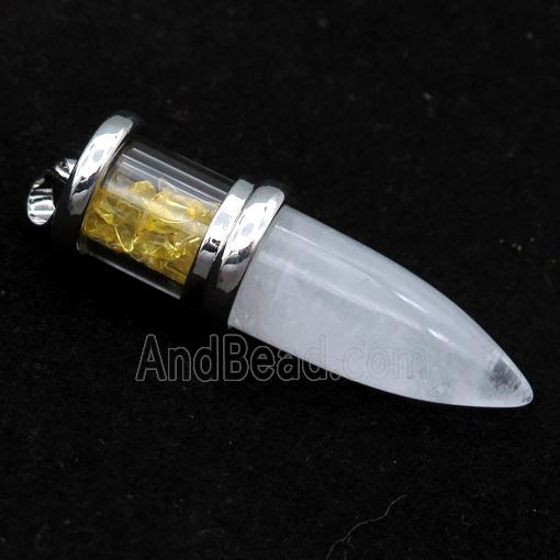 Crystal Quartz bullet pendant