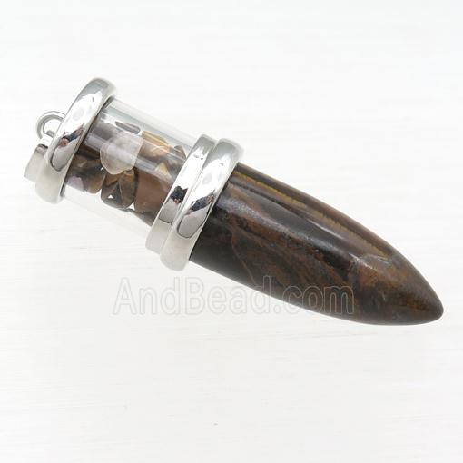Tiger eye stone bullet pendant