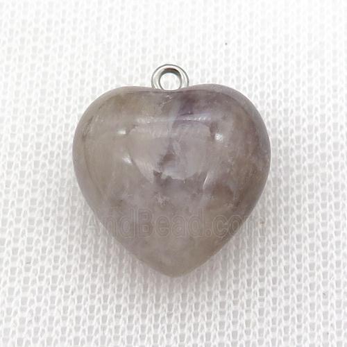 lt.purple Amethyst heart pendant