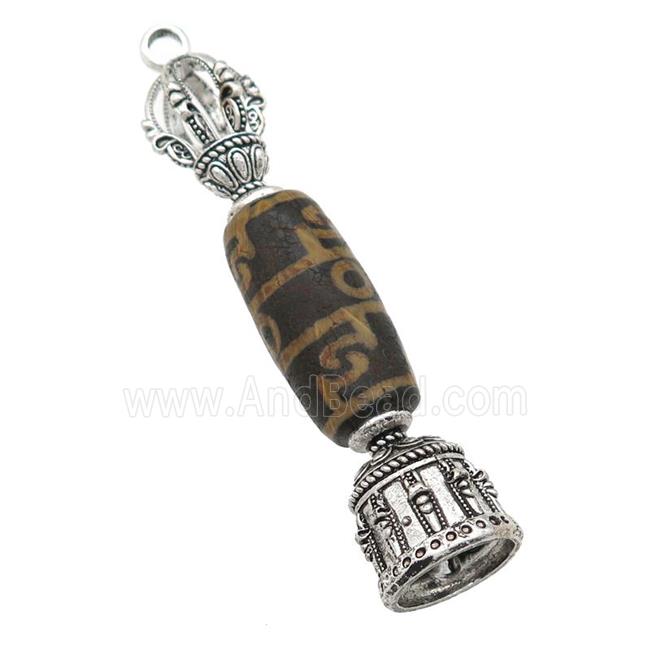 tibetan style Agate pendant, antique silver