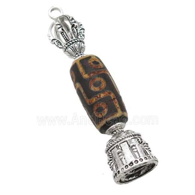 tibetan style Agate pendant, antique silver