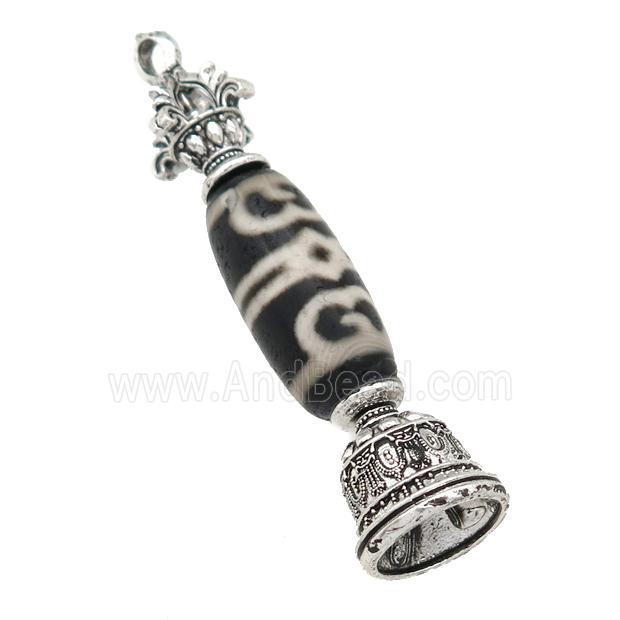 tibetan style Agate pendant, antique silver