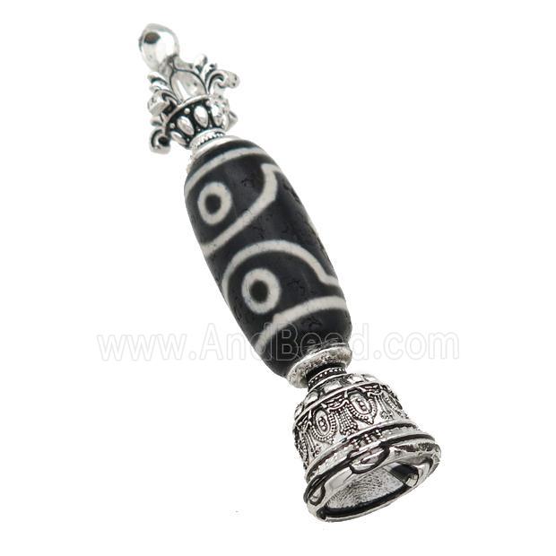 tibetan style Agate pendant, antique silver