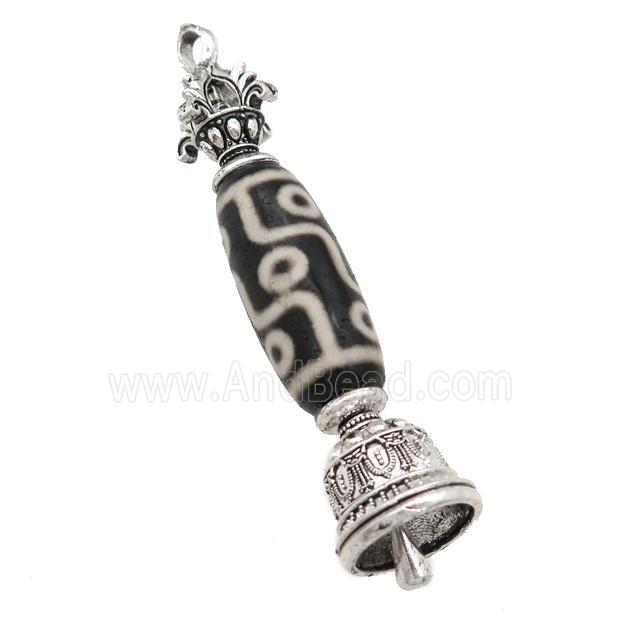 tibetan style Agate pendant, antique silver