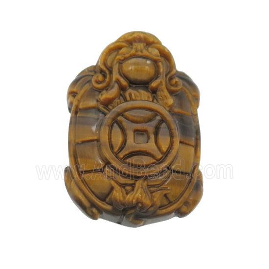 Tiger Eye Stone tortoise charm pendant