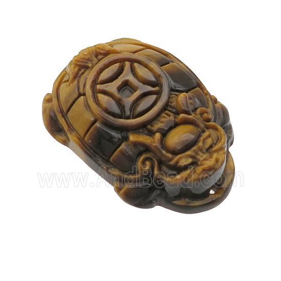 Tiger Eye Stone tortoise charm pendant