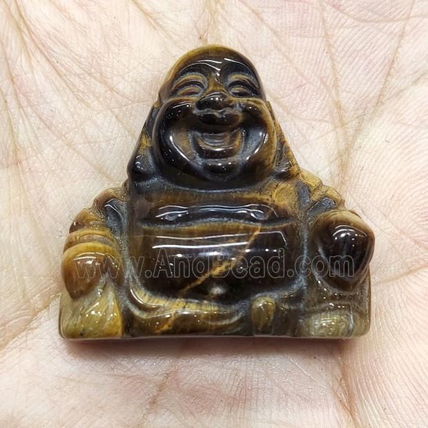 Tiger eye stone Buddha without hole