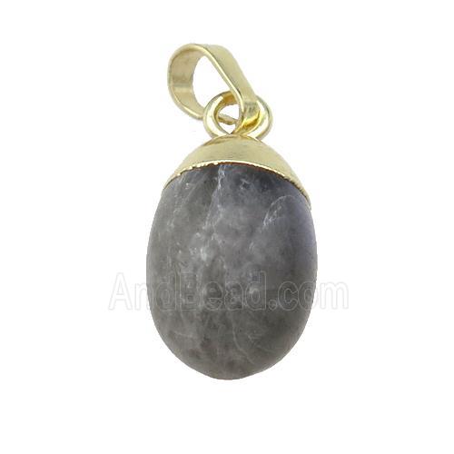 Labradorite egg pendant, gold plated