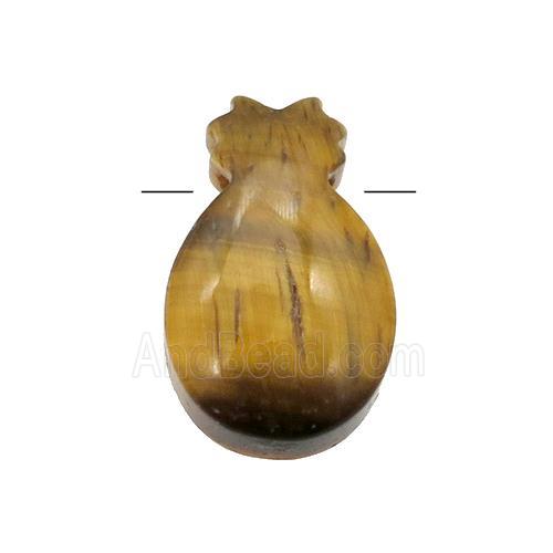 yellow Tiger eye stone pineapple pendant