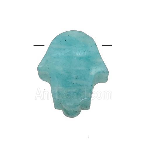 green Amazonite hamsahand pendant
