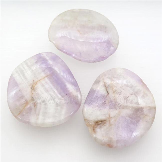 purple Chalcedony slice pendant, freeform