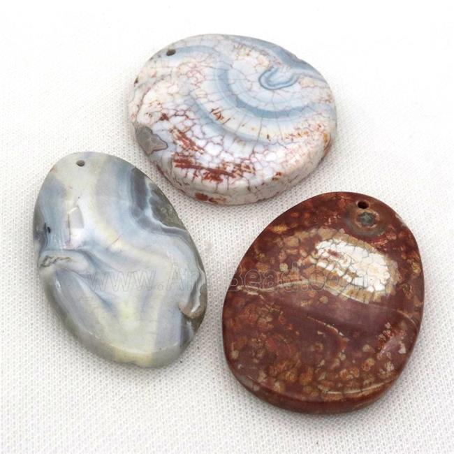 dragonveins Agate slice pendant, mix color