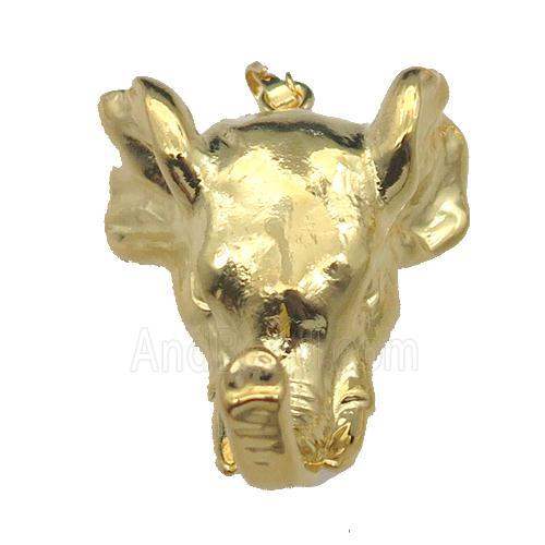 Resin Elephant pendant, gold plated