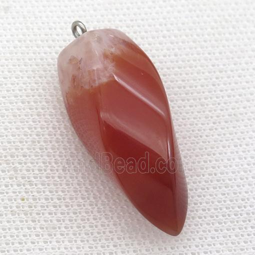 red Agate twist pendant