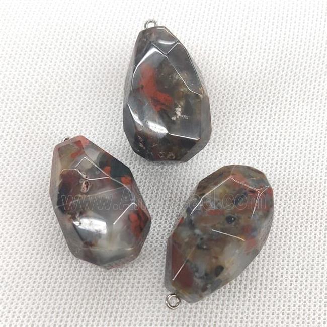 Bloodstone pendant, freeform