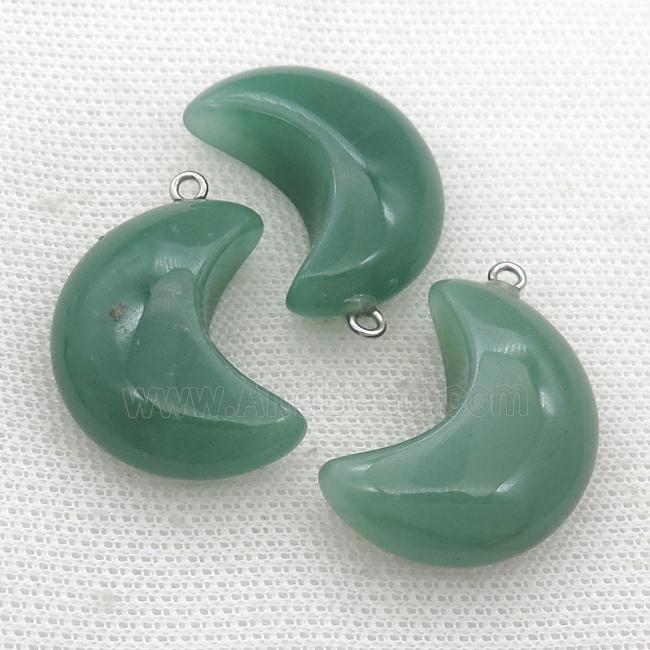 green Aventurine moon pendant