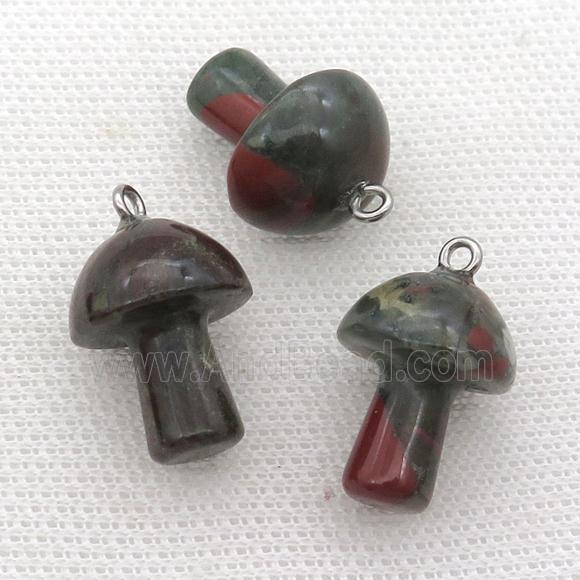 BloodStone Jasper mushroom pendant