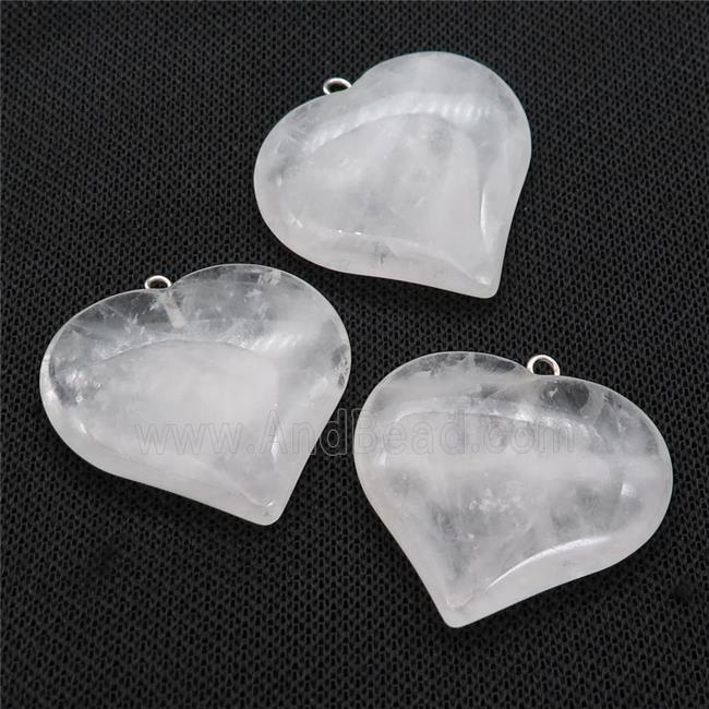 Clear Quartz Crystal heart pendant