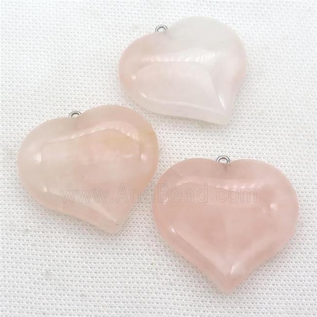 pink Rose Quartz heart pendant