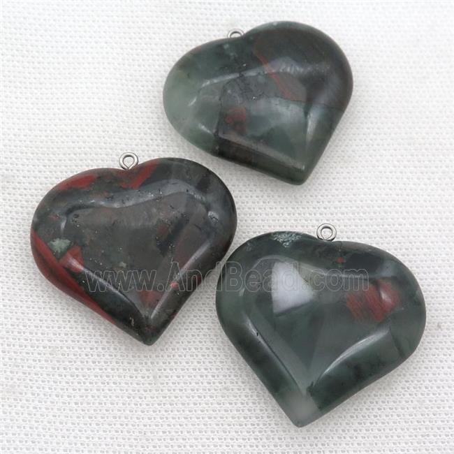 Natural African BloodStone Heart Pendant